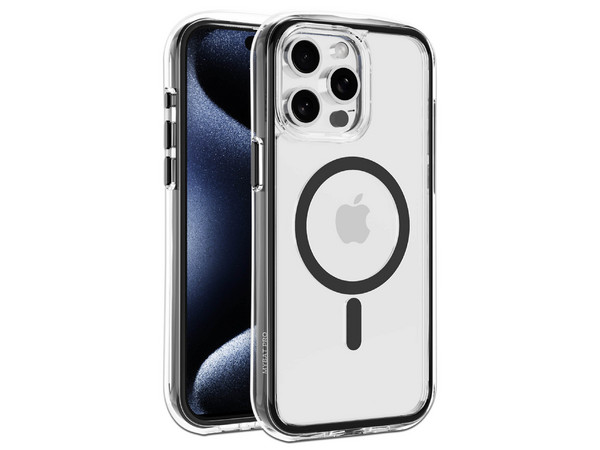 Funda MyBat Airfilled Mag para iPhone 15 Pro Max. Color Negro Transparente.