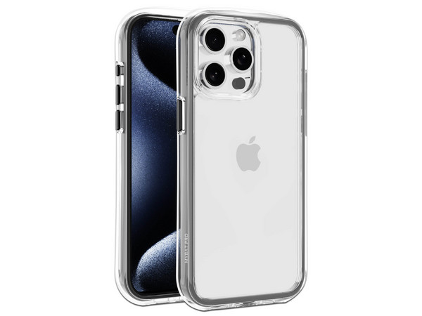 Funda MyBat Airfilled para iPhone 15 Pro Max. Color Titanio Transparente.