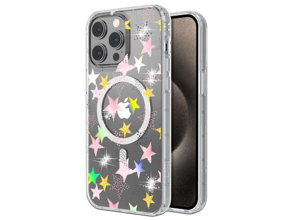Funda MyBat Maverick Mood Mag para iPhone 15 Pro Max. Diseño Estrellas.
