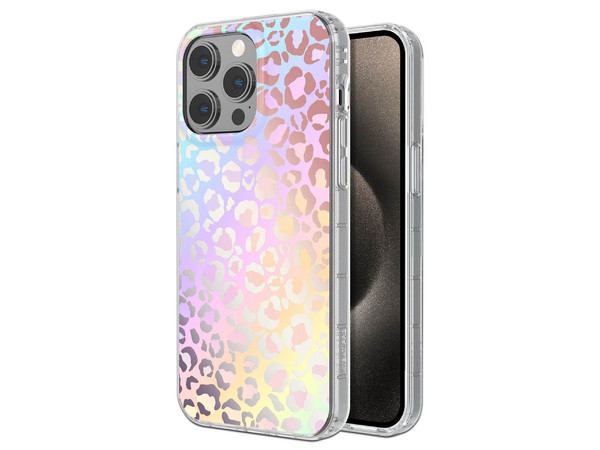 Funda MyBat Mood Mag para iPhone 15 Pro Max. Diseño Holo Leopardo.
