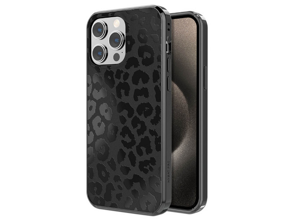 Funda MyBat Mood Mag para iPhone 15 Pro Max. Color Negro Leopardo.