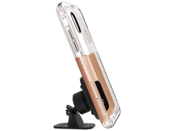 Funda Nimbus9 Ghost para iPhone XS Max con soporte magnético. Color Transparente con Dorado.