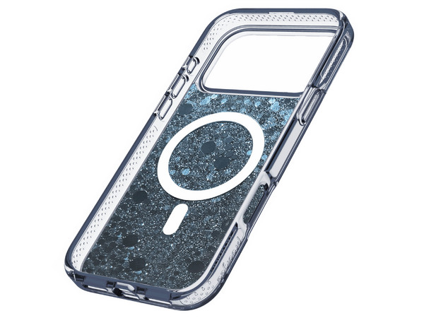 Funda Prodigee PopStar Mag para iPhone 17 Pro compatible con MagSafe. Color Azul con Brillos.