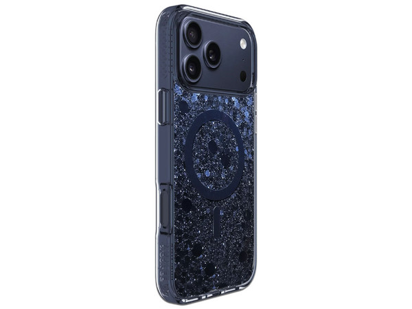Funda Prodigee PopStar Mag para iPhone 17 Pro compatible con MagSafe. Color Azul con Brillos.