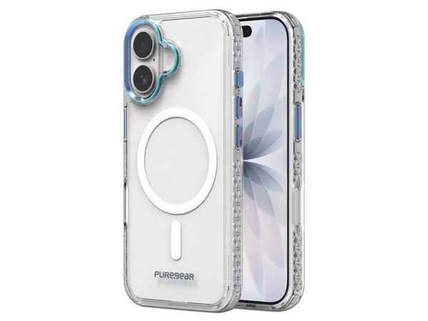 Funda PureGear Slimshell Plus Mag para iPhone 17 compatible con MagSafe. Color Transparente Tornasol.

