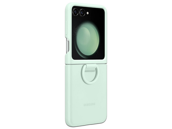 Funda Samsung de silicona para Galaxy Flip 5 con anillo. Color Menta.
