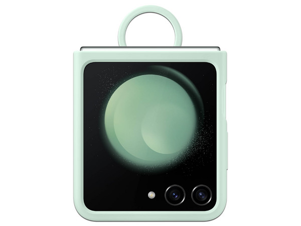 Funda Samsung de silicona para Galaxy Flip 5 con anillo. Color Menta.
