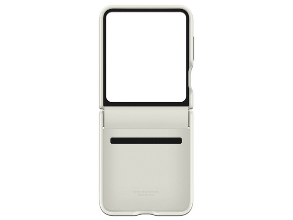 Funda Samsung para Galaxy Flip 5 de cuero auténtico. Color Gris.