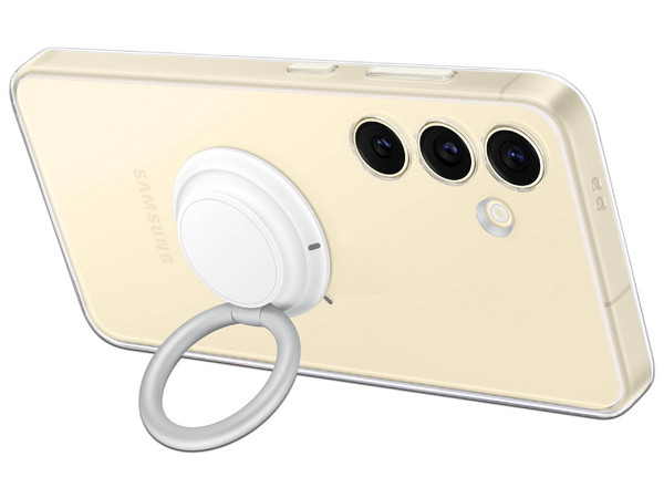 Funda Samsung Clear Gadget para Galaxy S24 con aro de soporte. Color Transparente.