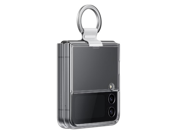 Funda Samsung para Galaxy Z Flip4 con anillo. Color Transparente.