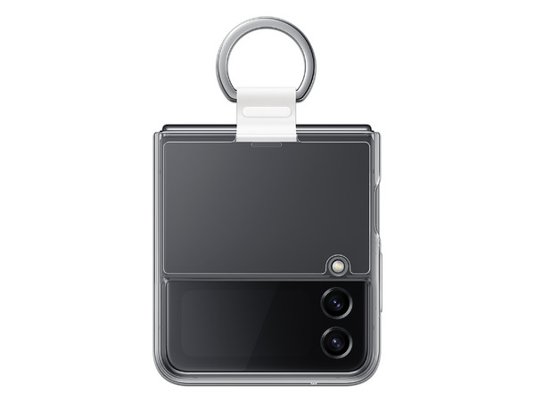 Funda Samsung para Galaxy Z Flip4 con anillo. Color Transparente.
