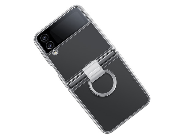 Funda Samsung para Galaxy Z Flip4 con anillo. Color Transparente.