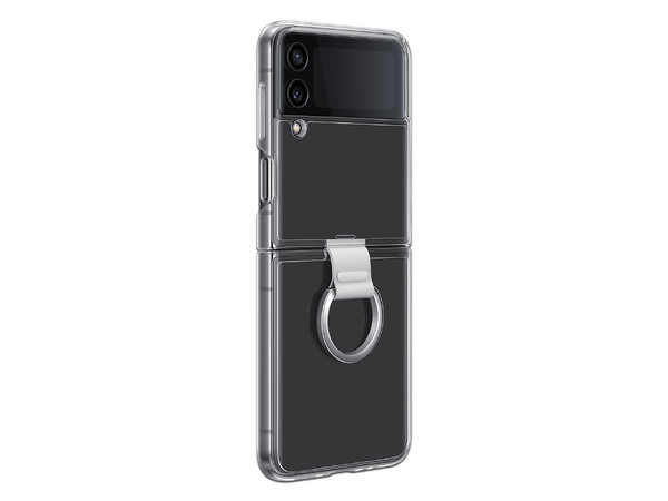 Funda Samsung para Galaxy Z Flip4 con anillo. Color Transparente.