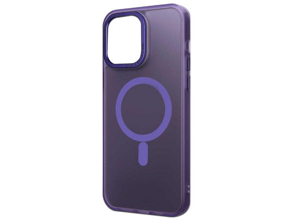 Funda Tekku Matte para iPhone 15 compatible con MagSafe. Color Morado Transparente.
