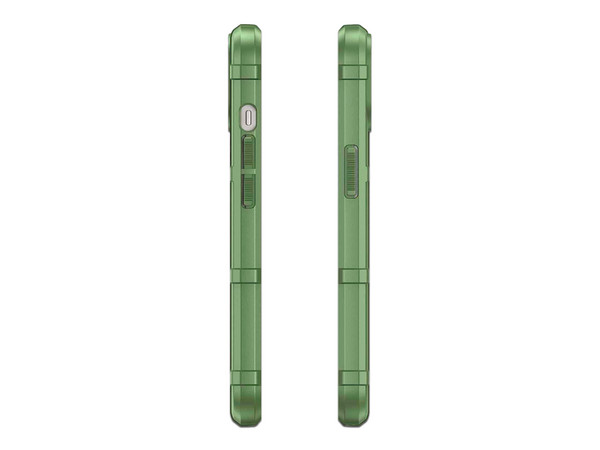 Funda Tekku Rugged Shield para iPhone 15 compatible con carga inalámbrica. Color Verde.
