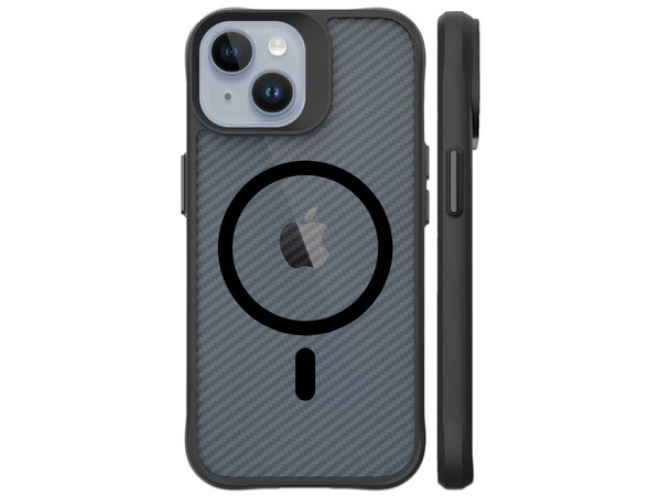 Funda Tekku Combat Carbon para iPhone 15 compatible con MagSafe. Color Negro.