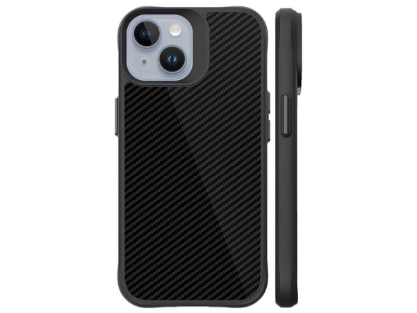 Funda Tekku Combat Carbon para iPhone 15. Color Negro.