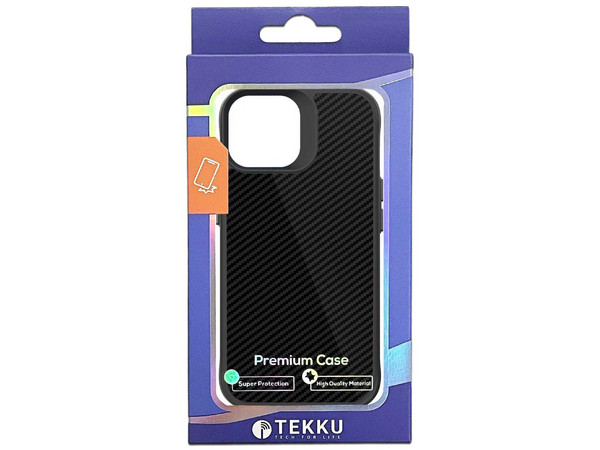 Funda Tekku Combat Carbon para iPhone 15. Color Negro.