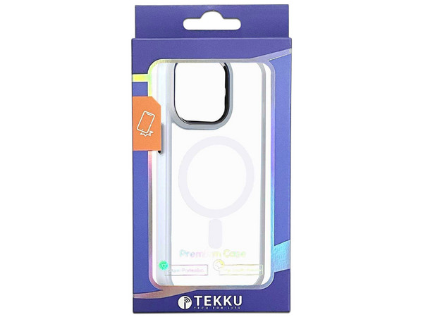 Funda Tekku ClrColor para iPhone 15 Pro compatible con MagSafe. Color Blanco Transparente.