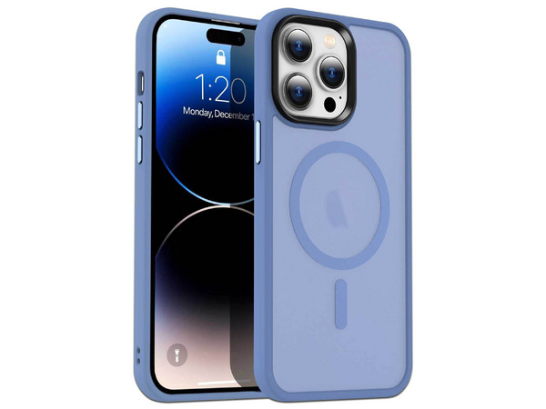 Funda Tekku Matte Style para iPhone 15 Pro compatible con MagSafe. Color Azul Transparente.

