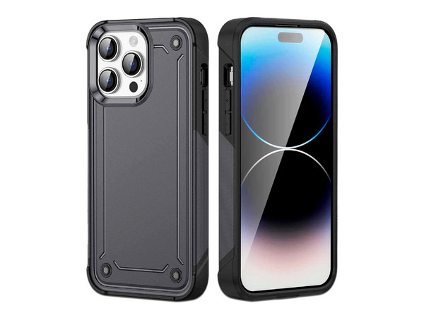 Funda Tekku Tough Cover para iPhone 15 Pro. Color Negro.
