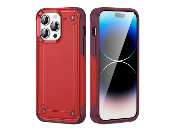 Funda Tekku Tough Cover para iPhone 15 Pro. Color Rojo.
