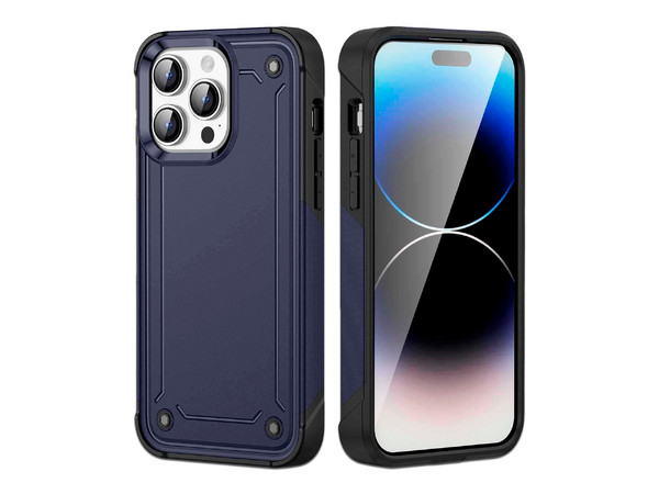 Funda Tekku Tough Cover para iPhone 15 Pro. Color Azul.
