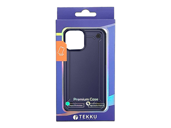 Funda Tekku Tough Cover para iPhone 15 Pro. Color Azul.
