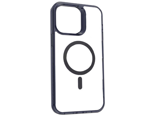 Funda Tekku GStyle para iPhone 15 Plus compatible con MagSafe. Color Transparente con Negro.
