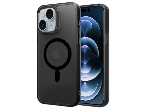 Funda Tekku Matte para iPhone 15 Plus compatible con MagSafe. Color Negro.