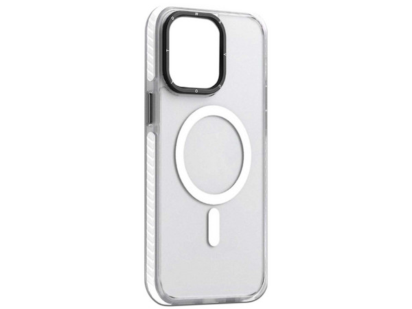Funda Tekku Matte Color para iPhone 15 Plus compatible con MagSafe. Color Blanco Transparente.
