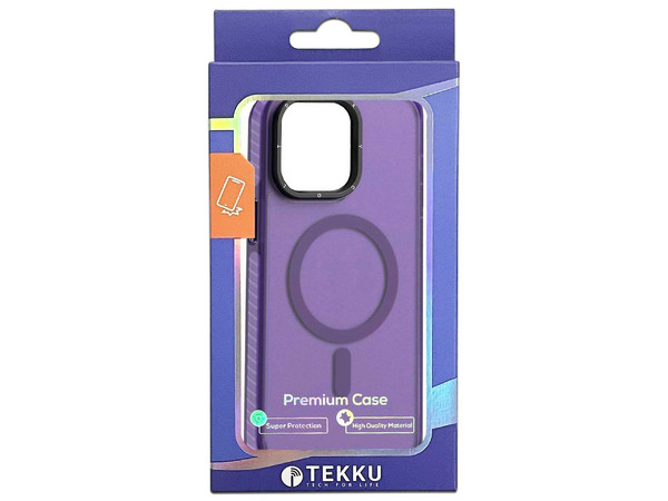 Funda Tekku Matte Color para iPhone 15 Plus compatible con MagSafe. Color Morado.
