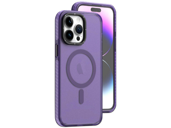 Funda Tekku Matte Color para iPhone 15 Plus compatible con MagSafe. Color Morado.
