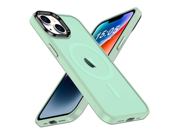 Funda Tekku Matte Style para iPhone 15 Plus compatible con MagSafe. Color Verde.
