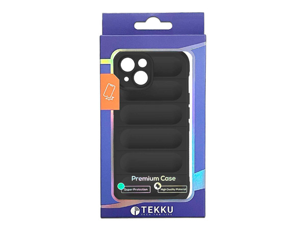 Funda Tekku TPU Phantom para iPhone 15 Plus. Color Negro.

