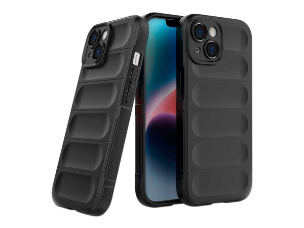 Funda Tekku TPU Phantom para iPhone 15 Plus. Color Negro.

