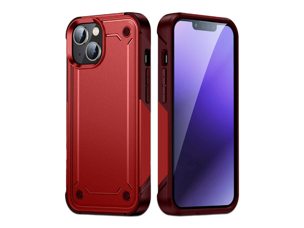 Funda Tekku Tough Cover para iPhone 15 Plus. Color Rojo.
