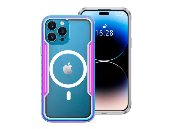 Funda Tekku Metal para iPhone 15 Pro Max compatible con MagSafe. Color Tornasol.
