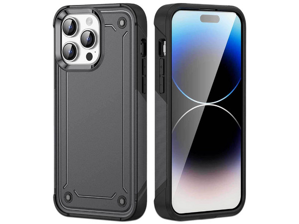Funda Tekku Tough Cover para iPhone 15 Pro Max. Color Negro.