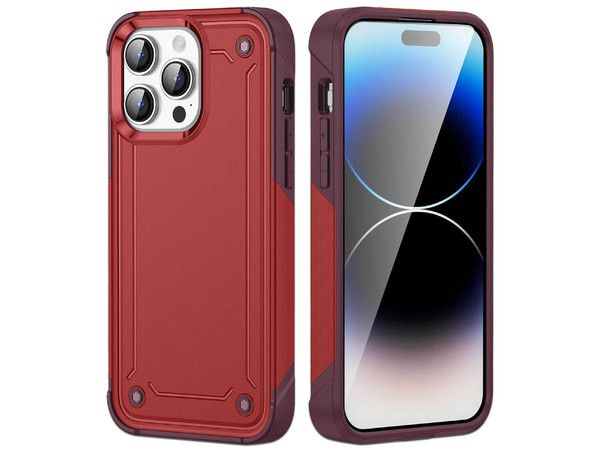 Funda Tekku Tough Cover para iPhone 15 Pro Max. Color Rojo.
