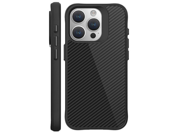 Funda Tekku Combat Carbon para iPhone 15 Pro Max. Color Negro.