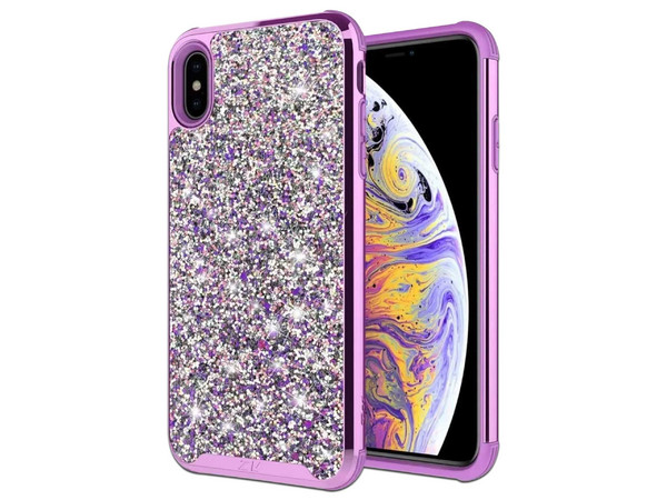 Funda Zizo Diamond para iPhone XS con brillos. Color Morado.
