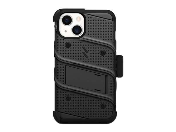 Funda Zizo Bolt para iPhone 14 Plus con clip y mica de pantalla. Color Negro.
