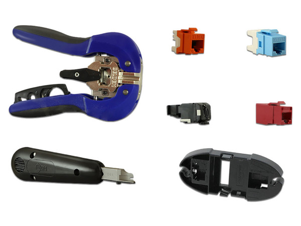 Kit de Herramientas Belden BEL-TOOLSKIT, Incluye Herramienta de Terminación Revconnect, Pinzas Ponchadoras, 3 Conectores Modulares, Base de Termiando.