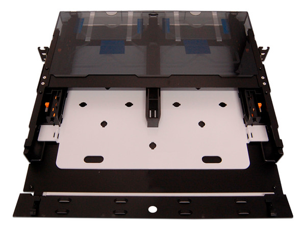 Charola Belden ECX-01U de distribución de Fibra óptica, Adaptadores Frame o Cassetes.