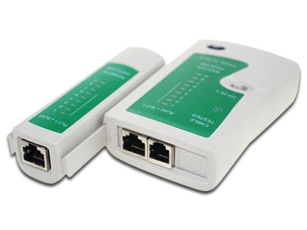 Probador de  Cables Data components  RJ45/ RJ12/ RJ11. Color verde/ blanco.