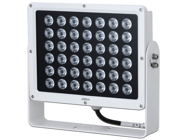 Iluminador todo en uno DAHUA ITALE-160BA-P3525, LED de luz cálida, alto rendimiento, sincronización de captura, mantenimiento RS-485, brillo ajustable.