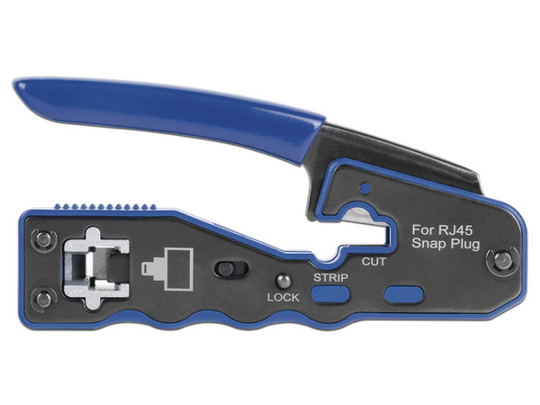 Pinza Epcom EP670 para corte y terminado de RJ-45. Color Negro/Azul