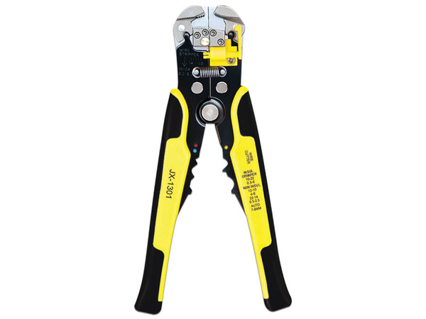 Pinza Pelacables Epcom con Terminal de Pestaña, Multifuncional, Prensado Automático. Color Amarillo.