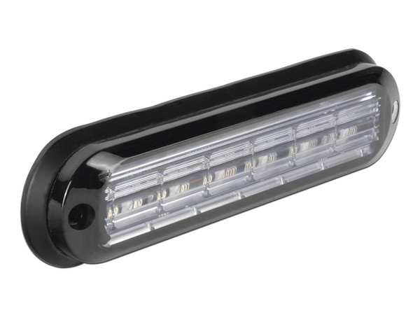 Luz Auxiliar Epcom Ultra Brillante para Exterior, de 6 LEDs, Color Rojo, con mica transparente y bisel negro, IP67.